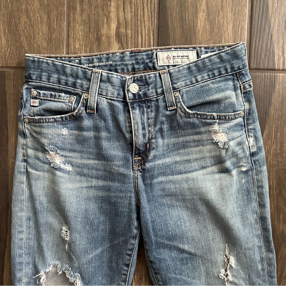 AG Adriano Goldschmied Ex Boyfriend Slouchy Slim Distressed Jeans 12 Yr Ara 25 - Picture 4 of 8